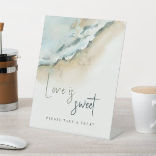 Küstenwacht Sandstrand Hochzeit Liebe ist süß Sockelschild