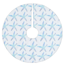 Küstenweihnachtsstarfish-Baum-Rock Polyester Weihnachtsbaumdecke