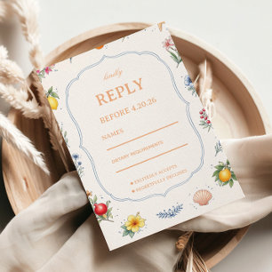 Küstenzitrus-Blumen-Reaktion RSVP Karte
