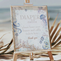 Küstermeeresleben-Baby-Shower-Windel-Raffle-Schild