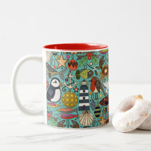 Küstliche Weihnachtsdekorationen Carbis Blau Zweifarbige Tasse