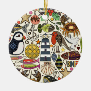 Küstliche Weihnachtsdekorationen Perle Keramik Ornament