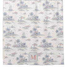 Küstliches tropisches französisches Toile-Monogram