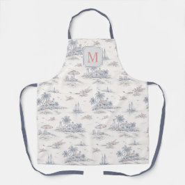 Küstliches tropisches französisches Toile-Muster m Schürze