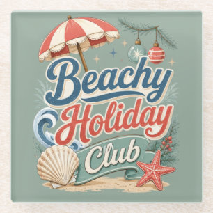 Küstliches Weihnachts-Strand-Ferienclub Glasuntersetzer