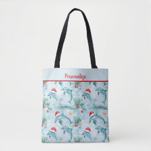 Küstliches Weihnachtsmann-Delfin-Personalize Tasche
