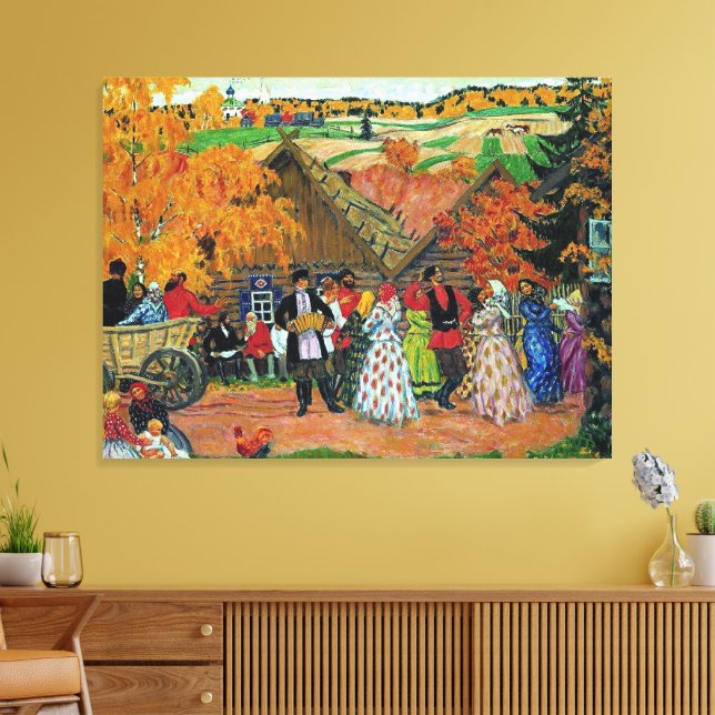 Kustodiev - Dorffest, Leinwanddruck (Insitu (Wohnzimmer))