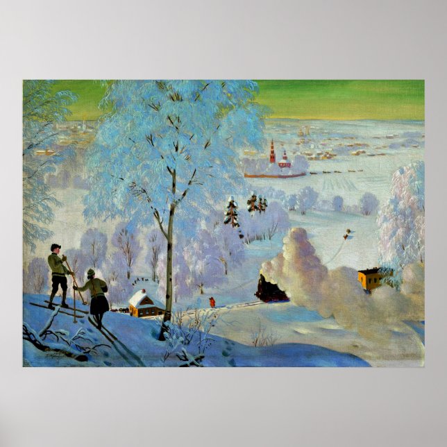Kustodiev - Skiers Poster (Vorne)