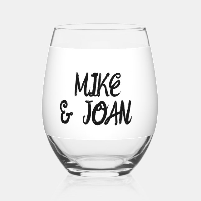 KUSTOM WEDING WEINGLASGLAS WEINGLAS OHNE STIEL (Vorderseite)