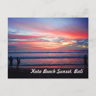 Kuta Beach Sunset, Bali Indonesien Postkarte