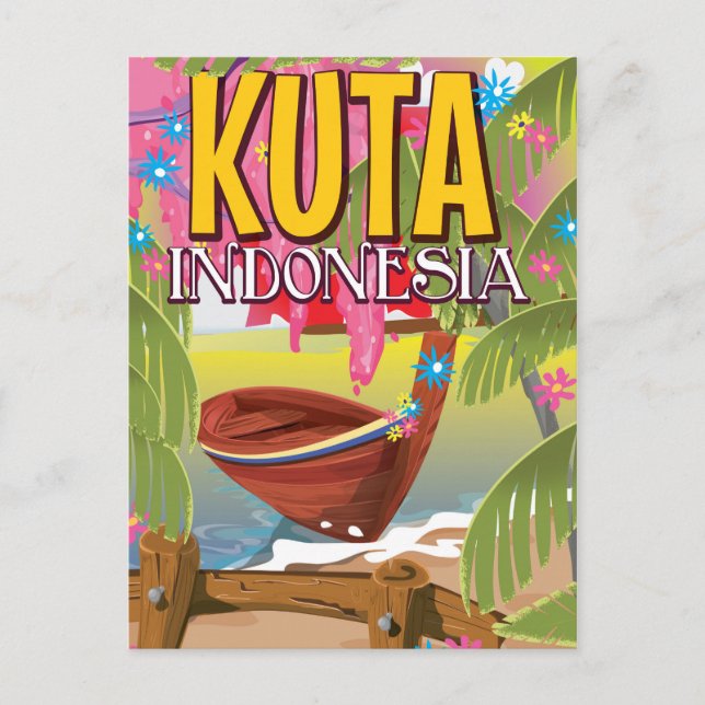 Kuta Indonesia Reiseplakat Postkarte (Vorderseite)