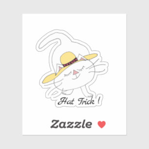 Kute Kitty Straw Hat Trick Aufkleber