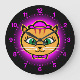Kutey Kat, die lila Band-Wanduhr eines Kindes Große Wanduhr