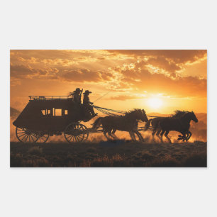Kutsche Country Western Schrotflinte Rechteckiger Aufkleber