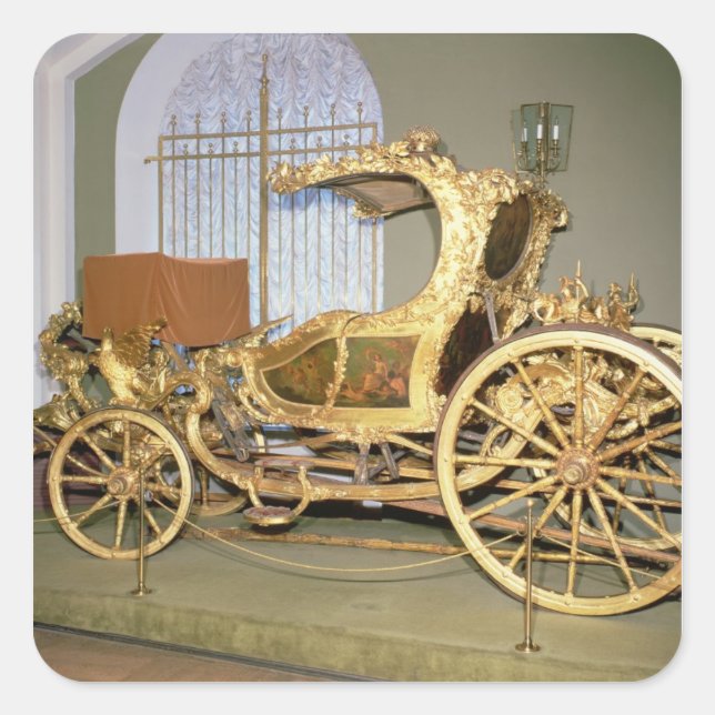 Kutsche der Kaiserin Catherine II Quadratischer Aufkleber (Vorderseite)