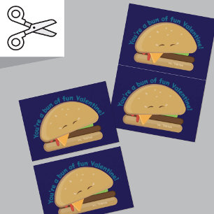 Kuttable Cheeseburger Kid's Valentine Day Card Dankeskarte