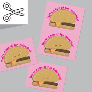 Kuttable Cheeseburger Kid's Valentine Day Card Dankeskarte
