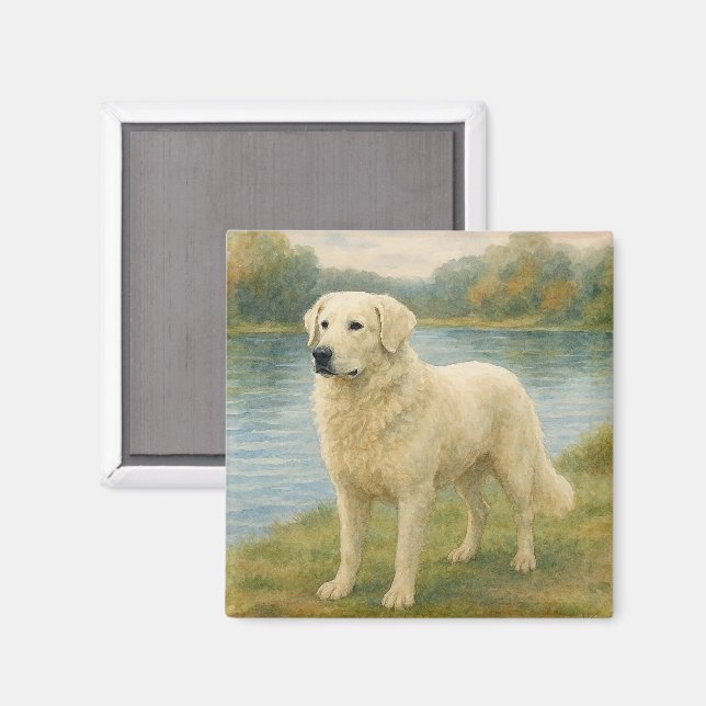 Kuvasz Magnet (Vorderseite/Rückseite)
