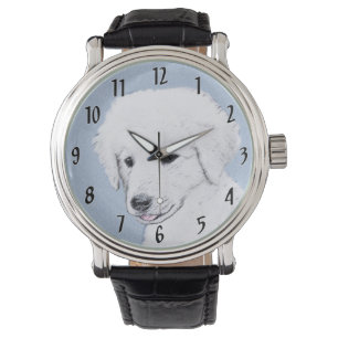 Kuvasz-Malerei - Niedliche Original Hunde-Kunst Armbanduhr