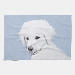 Kuvasz-Malerei - Niedliche Original Hunde-Kunst Geschirrtuch