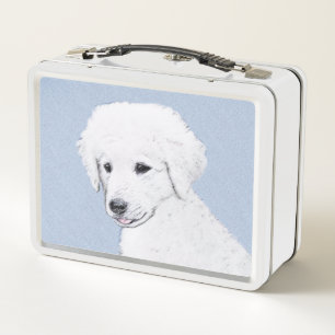 Kuvasz-Malerei - Niedliche Original Hunde-Kunst Metall Brotdose