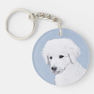 Kuvasz-Malerei - Niedliche Original Hunde-Kunst Schlüsselanhänger