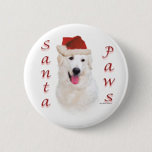 Kuvasz Santa Paws Button