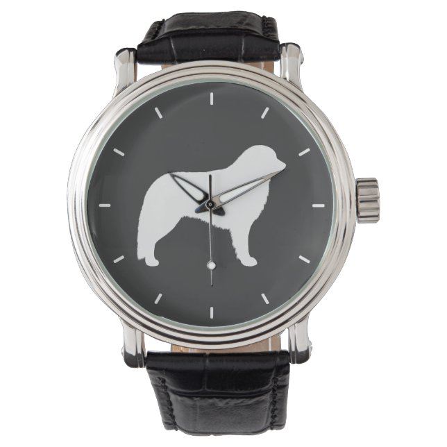 Kuvasz-Silhouette Armbanduhr (Vorderseite)