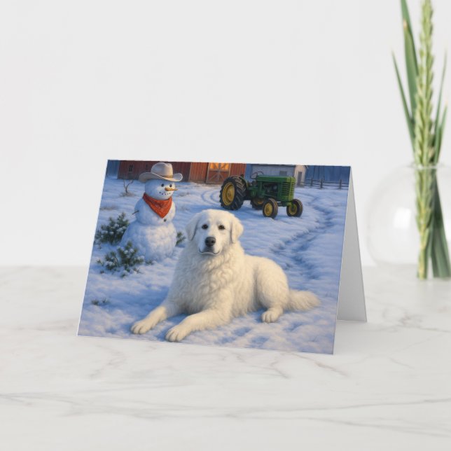 Kuvasz Weihnachtskarte Feiertagskarte (Vorderseite)