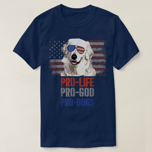 Kuvaszok Pro Life Pro God Pro Hunde T-Shirt (Design vorne)