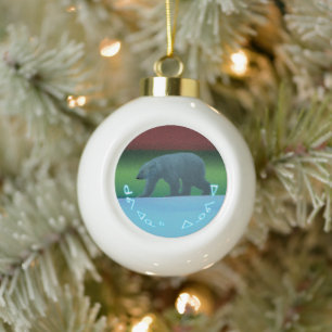 Kuvianak Innovia - Polar Lights Polar Bear Keramik Kugel-Ornament