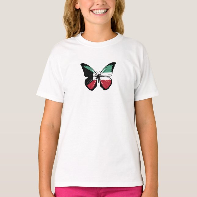 Kuwait Butterfly Flag T-Shirt (Vorderseite)