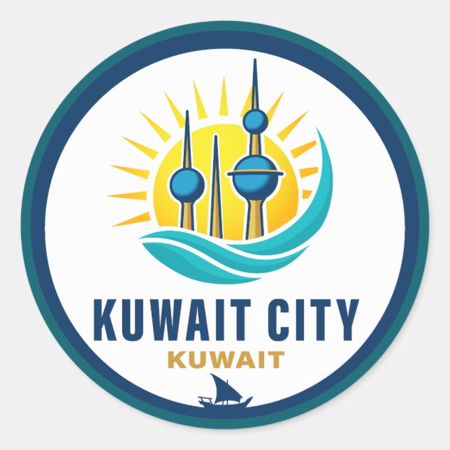 Kuwait City Kuwait Middle East Runder Aufkleber (Vorderseite)