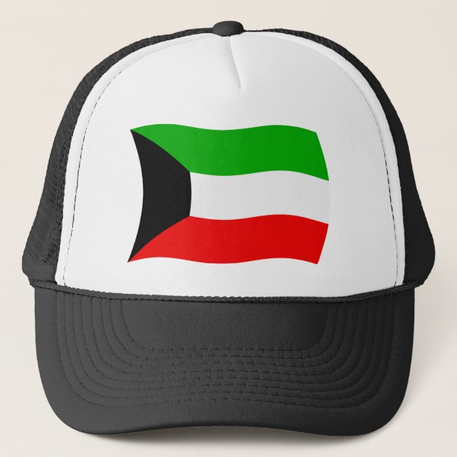 Kuwait Flag Hat Truckerkappe (Vorderseite)