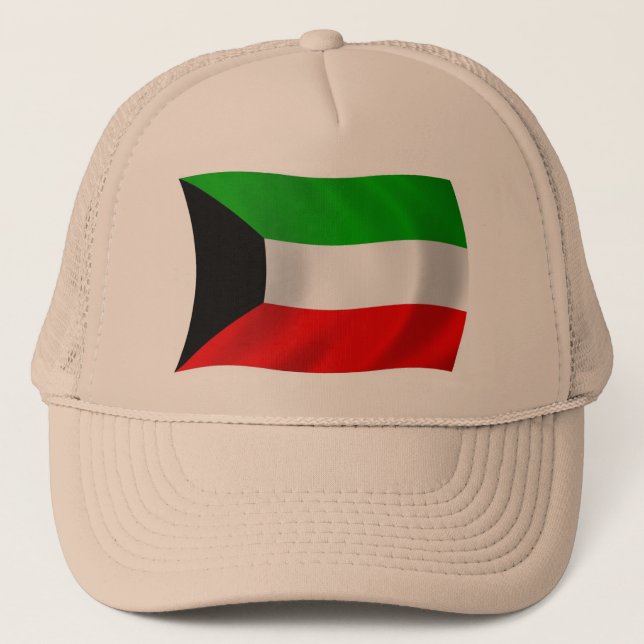 Kuwait Flag Hat Truckerkappe (Vorderseite)