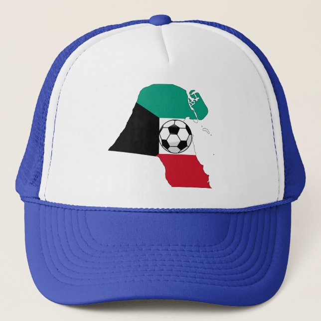 Kuwait-Flag-Karte Truckerkappe (Vorderseite)