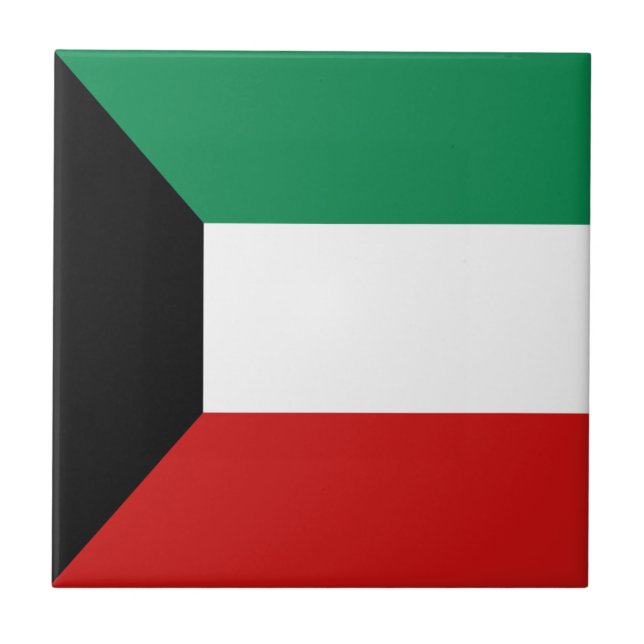 Kuwait Flag Keramik Tile Fliese (Vorderseite)