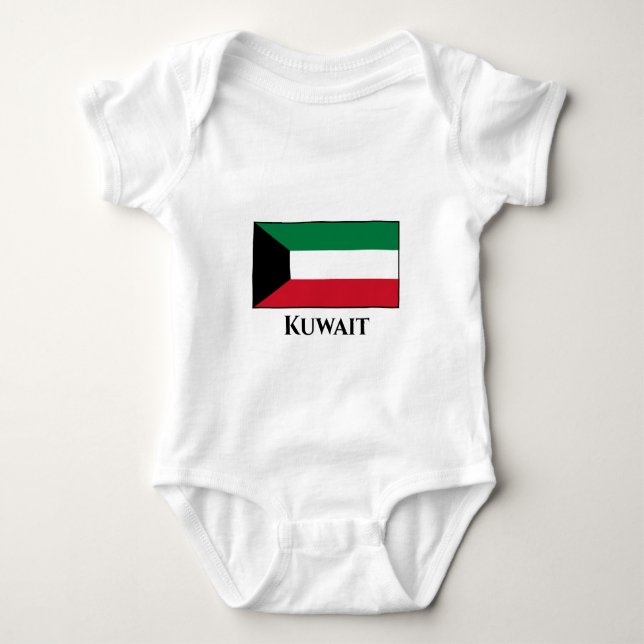 Kuwait-Flagge Baby Strampler (Vorderseite)