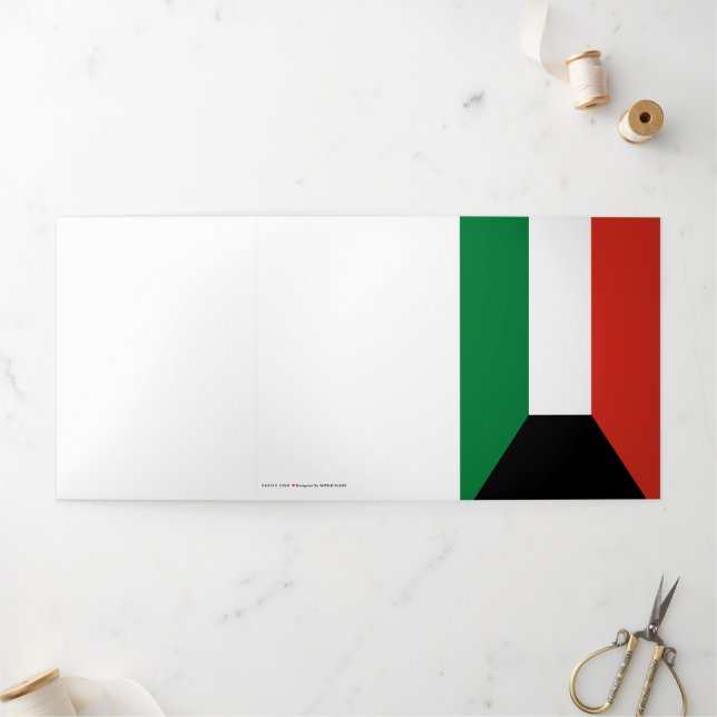 Kuwait-Flagge Dreifach Gefaltete Karte (Außenbereich)