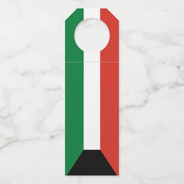 Kuwait-Flagge Flaschenanhänger (Vorderseite)