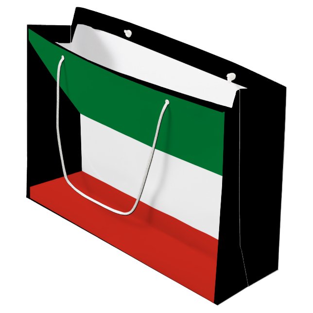 Kuwait-Flagge Große Geschenktüte (Vorderseite Schrägansicht)