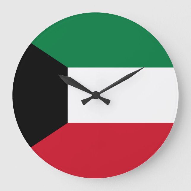 Kuwait-Flagge Große Wanduhr (Vorderseite)
