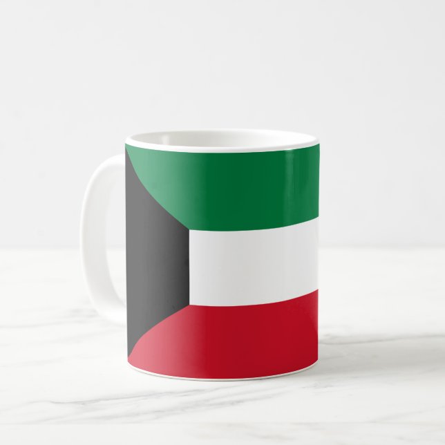 Kuwait-Flagge Kaffeetasse (Vorderseite Links)