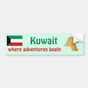 Kuwait-Flagge + Karte-Aufkleber Autoaufkleber
