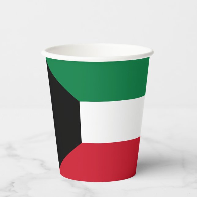 Kuwait-Flagge Pappbecher (Vorderseite)