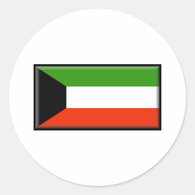 Kuwait-Flagge Runder Aufkleber (Vorderseite)