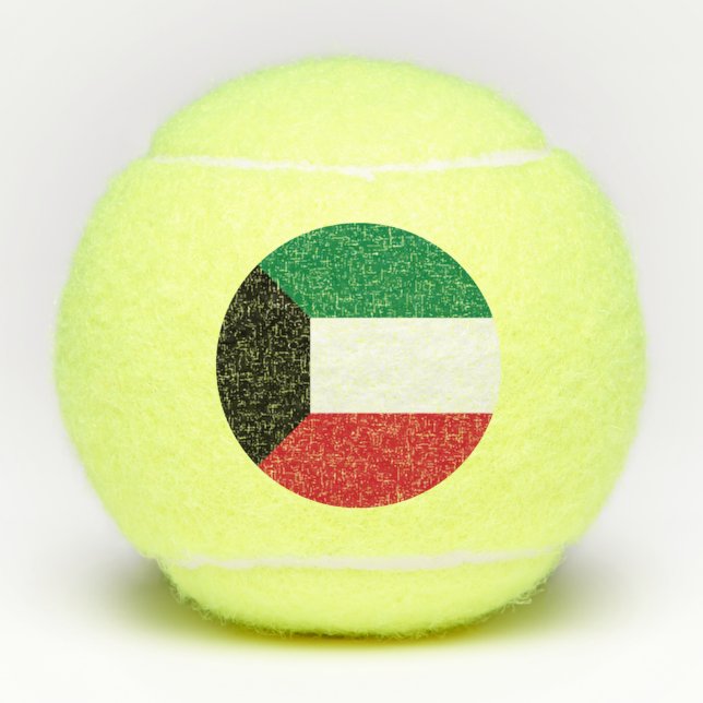 Kuwait-Flagge Tennisbälle (Vorderseite)
