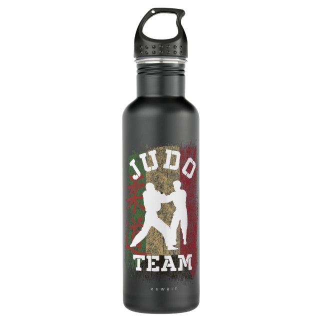 Kuwait Judo Fighter Japanisch Martial Arts Judoka  Edelstahlflasche (Vorderseite)