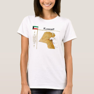 Kuwait Karte + Flagge + T - Shirt