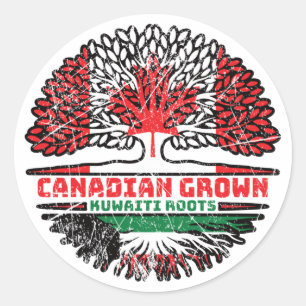 Kuwait Kuwaiti Canadian Treots Flag Kanada Runder Aufkleber